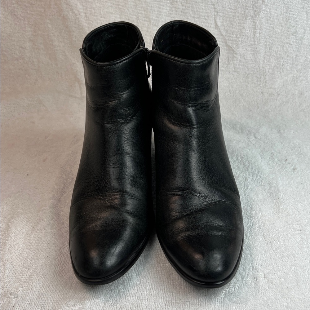 Black Leather Ankle Boots - Picture 2 of 5